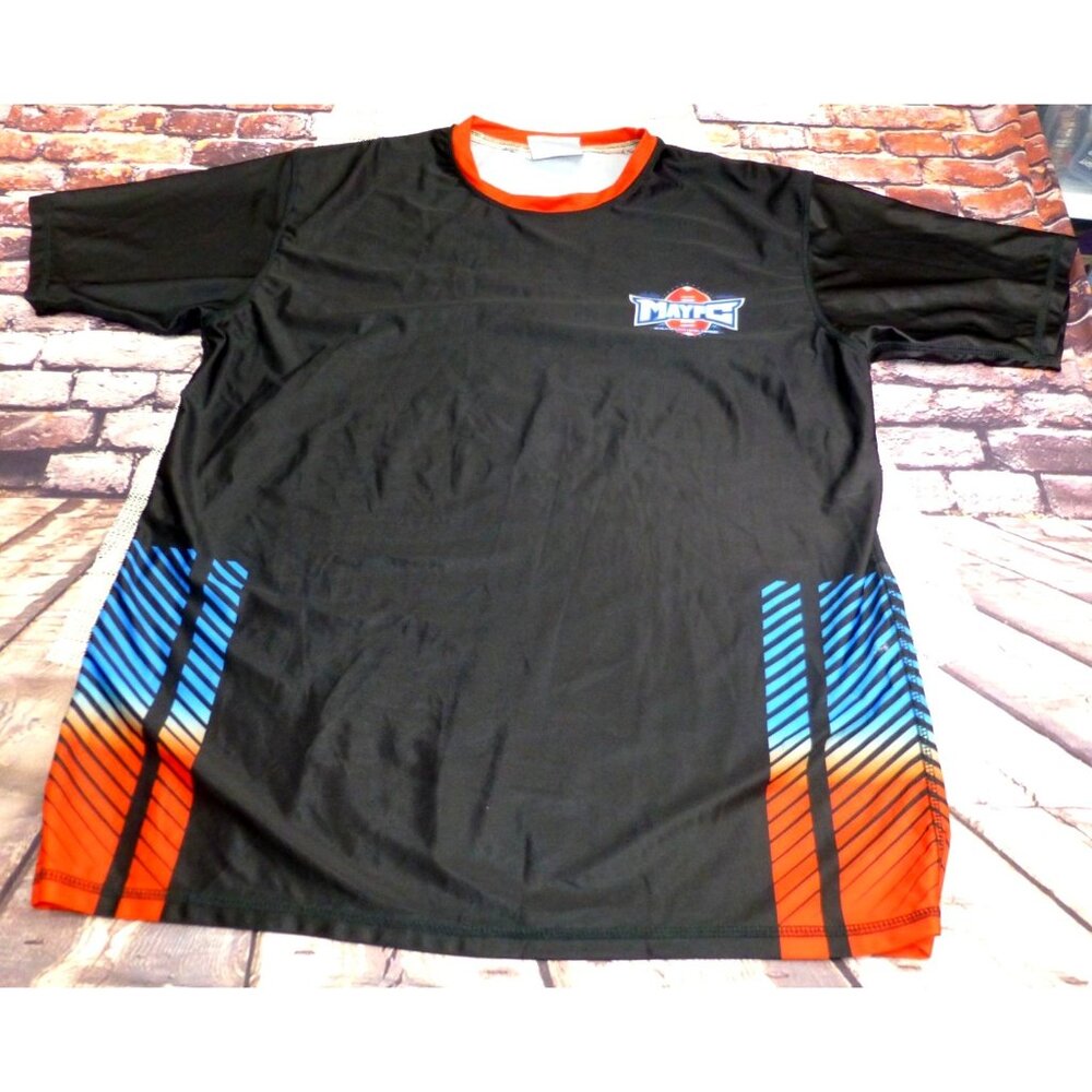 Locker Room Sports Apparel MAYFC XL Black Performance T-Shirt With Red & Blue St